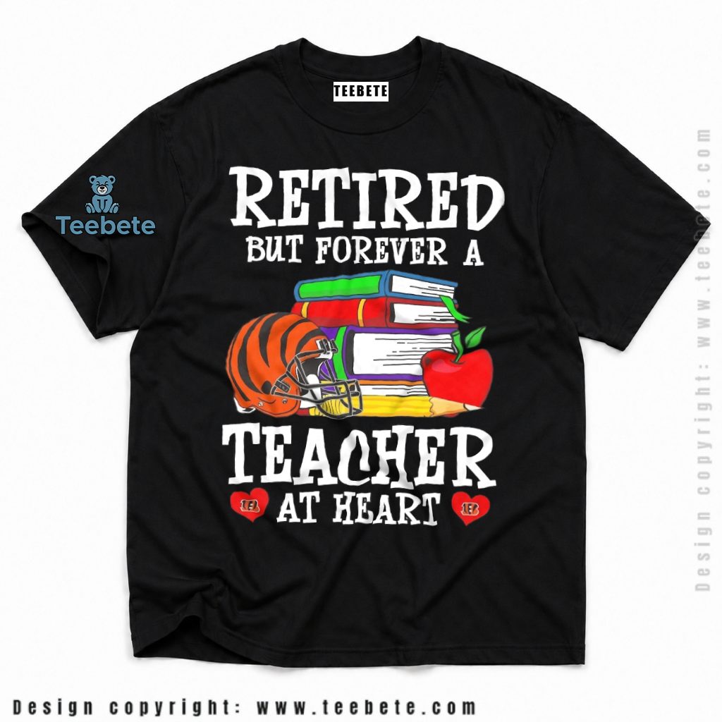 Cincinnati Bengals Retired Teacher Heart Shirt