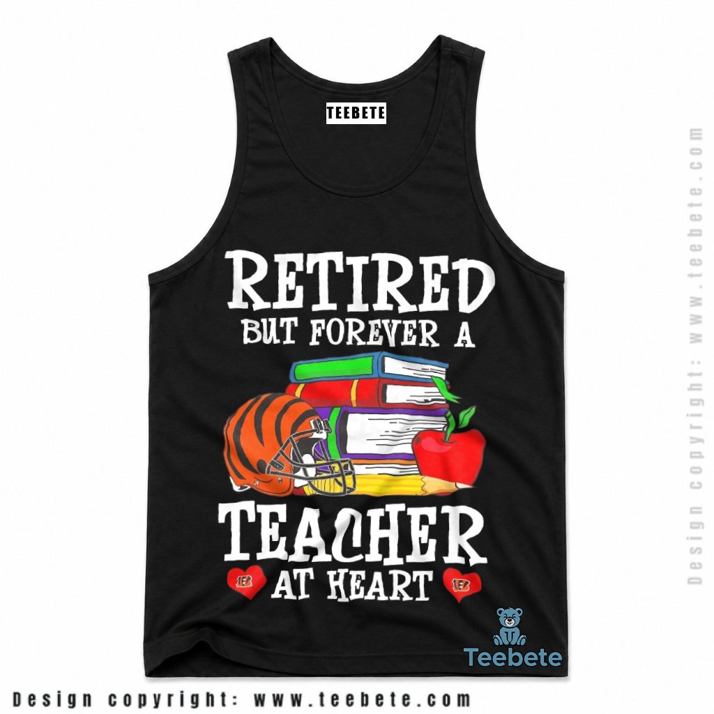 Cincinnati Bengals Retired Teacher Heart Tanktop Cincinnati Bengals Retired Teacher Heart Tanktop