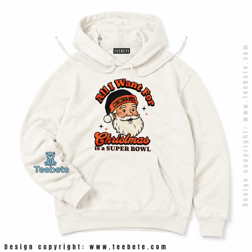 Cincinnati Bengals Santa Super Bowl Christmas Hoodie Cincinnati Bengals Santa Super Bowl Christmas Hoodie