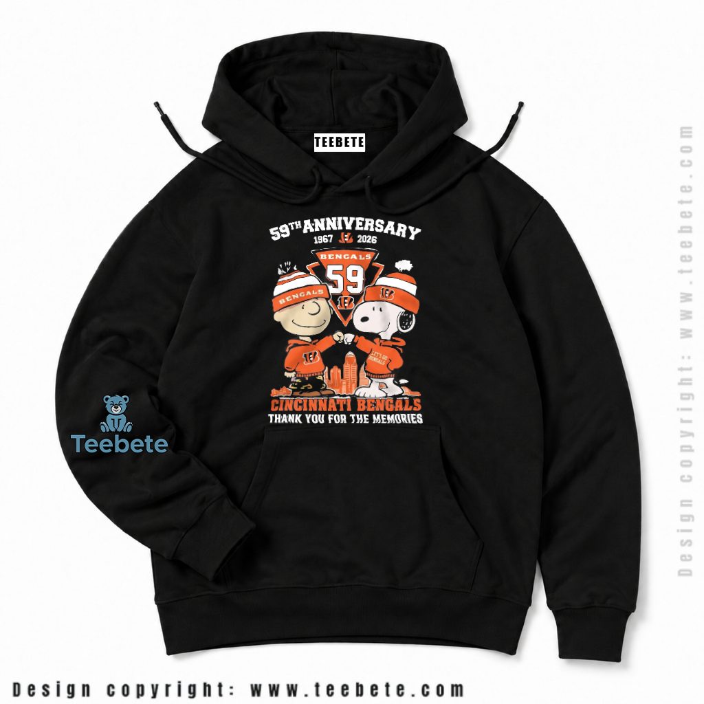 Cincinnati Bengals Snoopy 59th Anniversary Hoodie Cincinnati Bengals Snoopy 59th Anniversary Hoodie