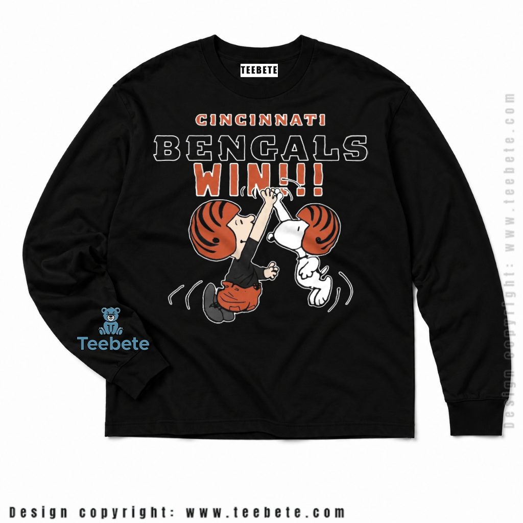 Cincinnati Bengals Snoopy Win Dance Long Sleeve Cincinnati Bengals Snoopy Win Dance Long Sleeve