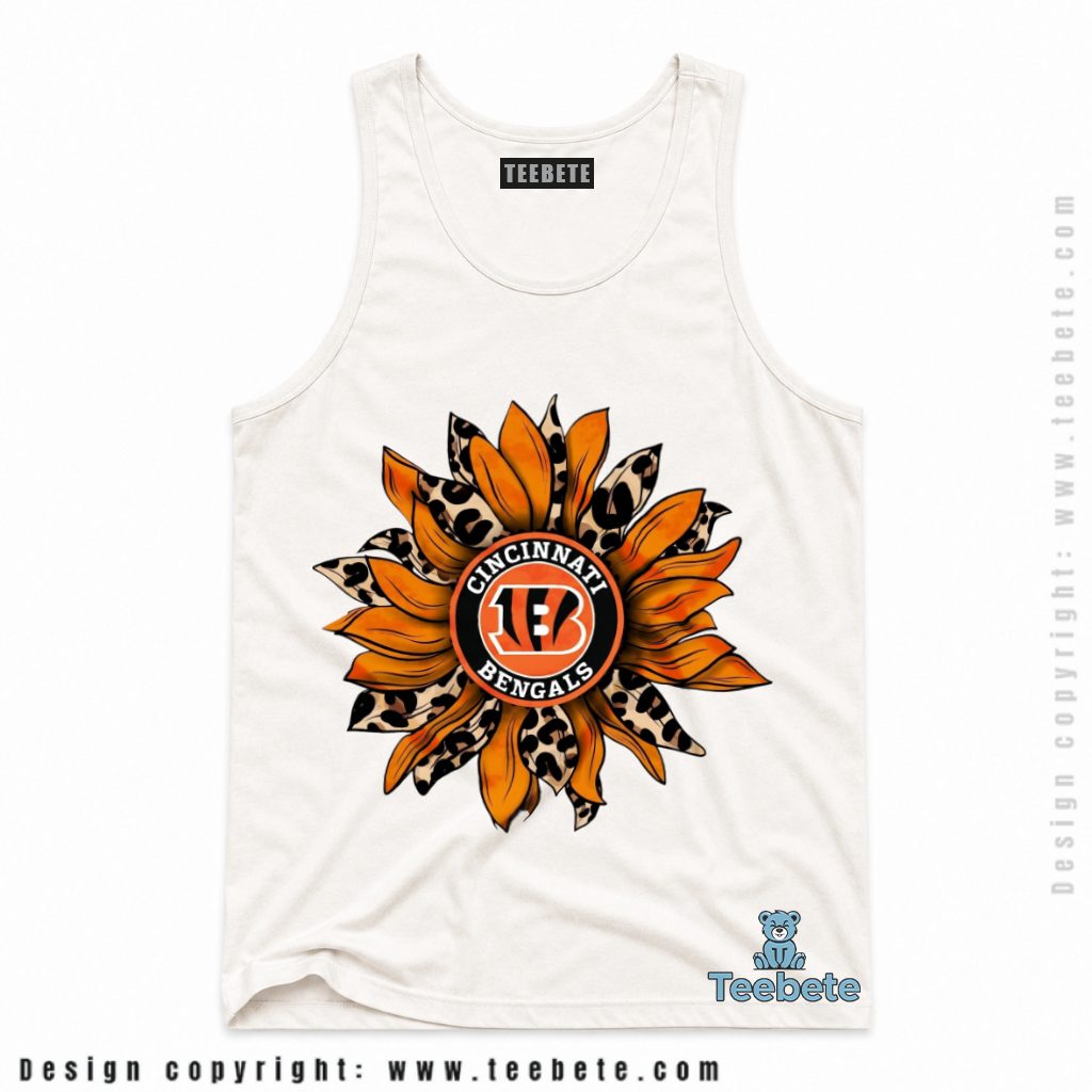 Cincinnati Bengals Sunflower Leopard Logo Tanktop Cincinnati Bengals Sunflower Leopard Logo Tanktop