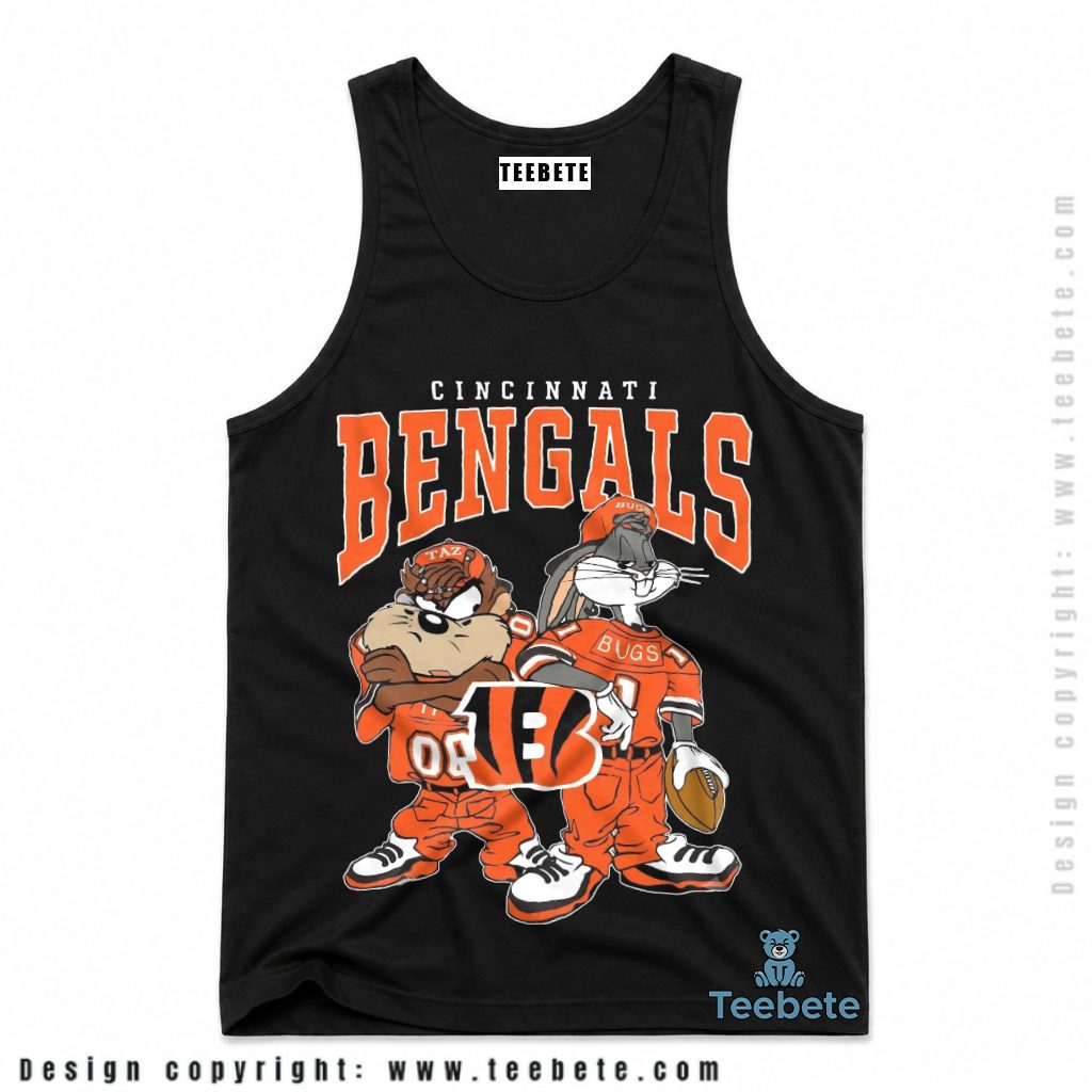 Cincinnati Bengals Taz And Bugs Bunny Football Tanktop Cincinnati Bengals Taz And Bugs Bunny Football Tanktop