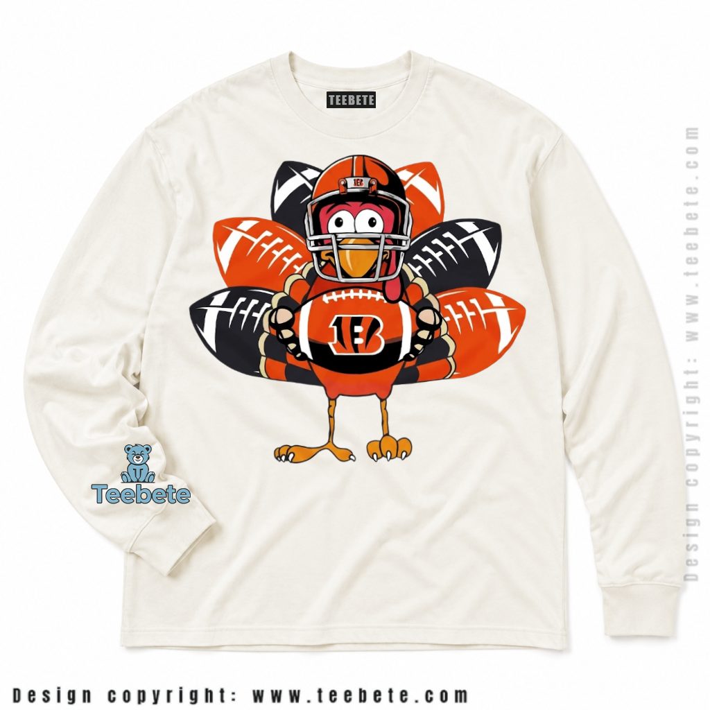 Cincinnati Bengals Turkey Thanksgiving Football Long Sleeve Cincinnati Bengals Turkey Thanksgiving Football Long Sleeve