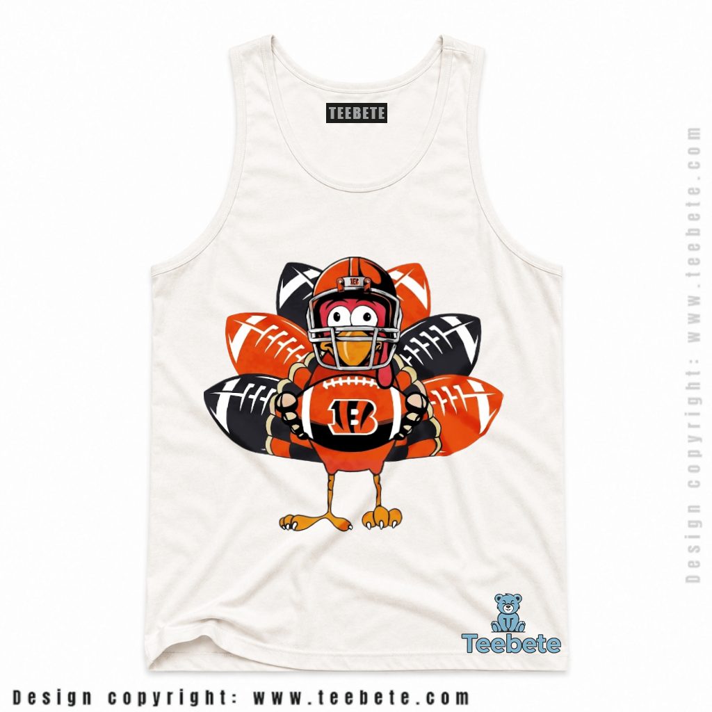 Cincinnati Bengals Turkey Thanksgiving Football Tanktop Cincinnati Bengals Turkey Thanksgiving Football Tanktop