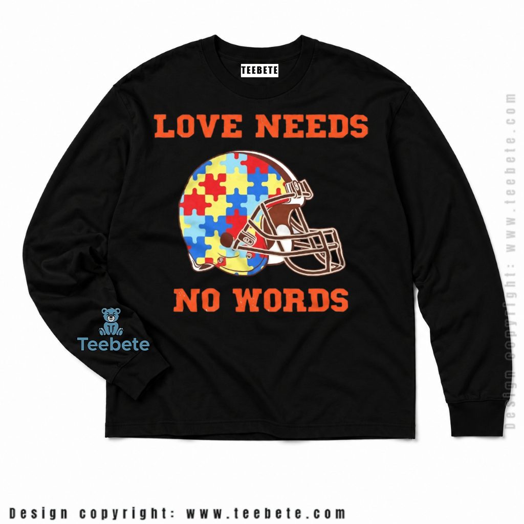 Cleveland Browns Autism Puzzle Helmet Long Sleeve Cleveland Browns Autism Puzzle Helmet Long Sleeve