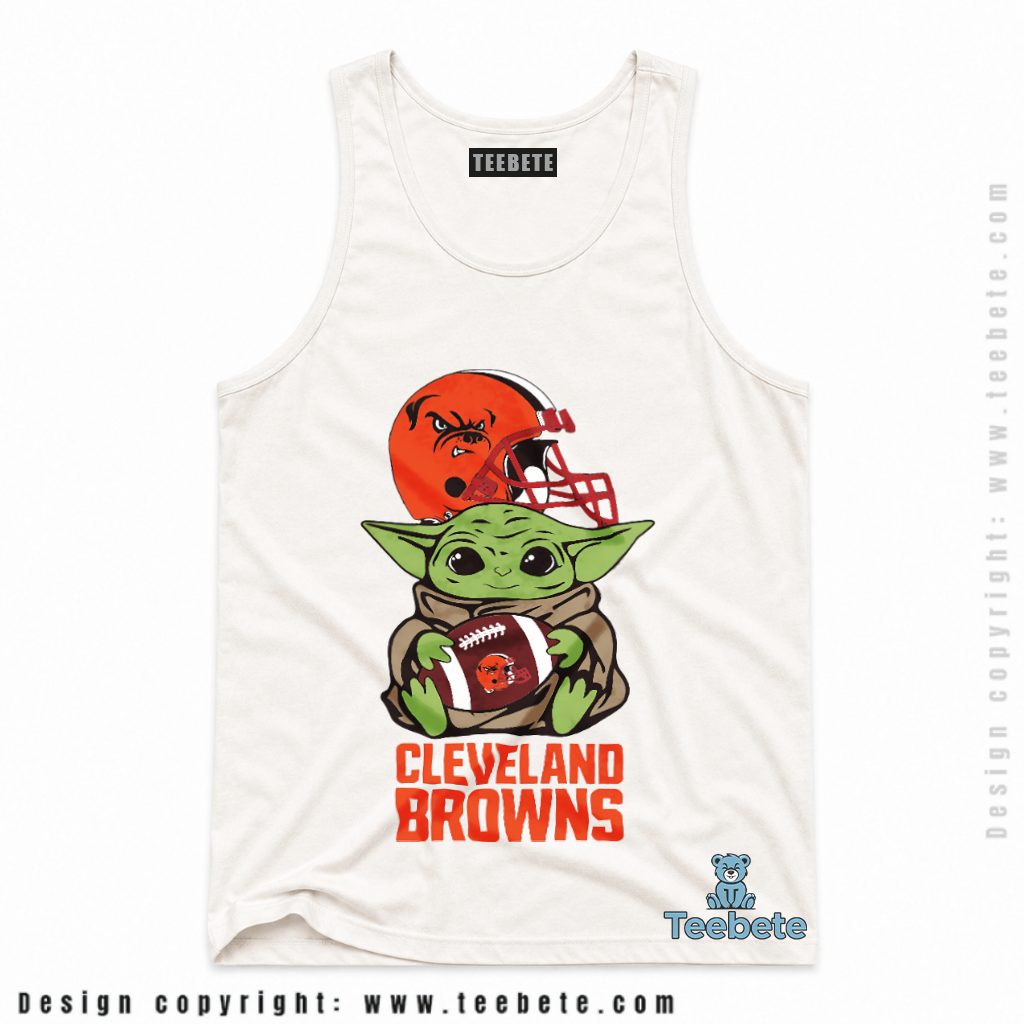 Cleveland Browns Baby Yoda Football Tanktop Cleveland Browns Baby Yoda Football Tanktop
