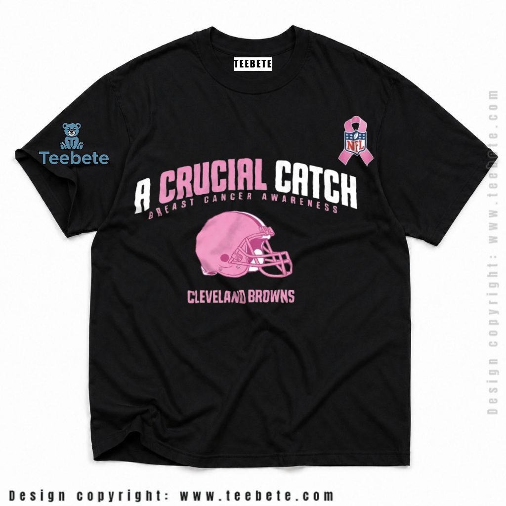 Cleveland Browns Crucial Catch Pink Helmet Shirt