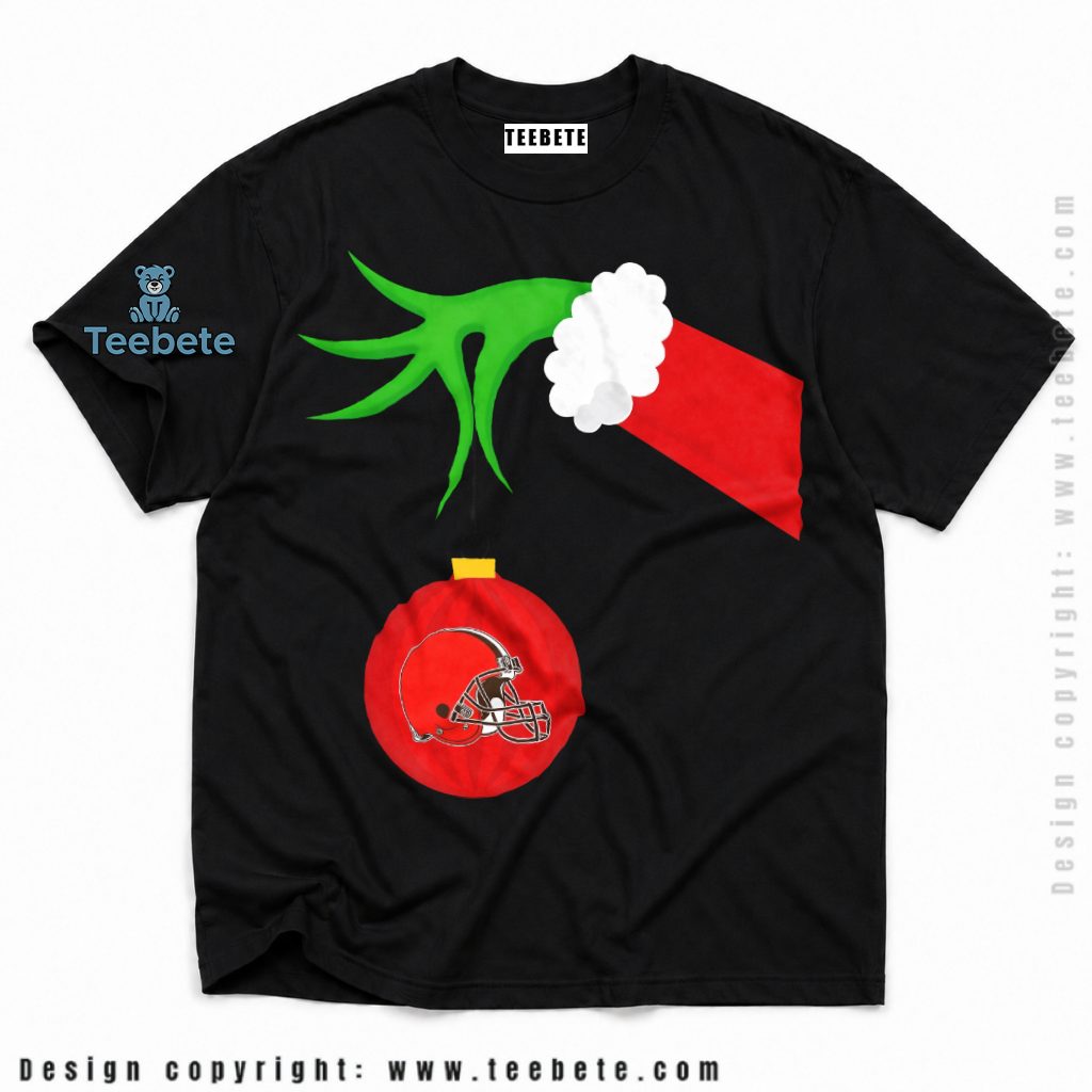 Cleveland Browns Grinch Hand Christmas Ornament Shirt