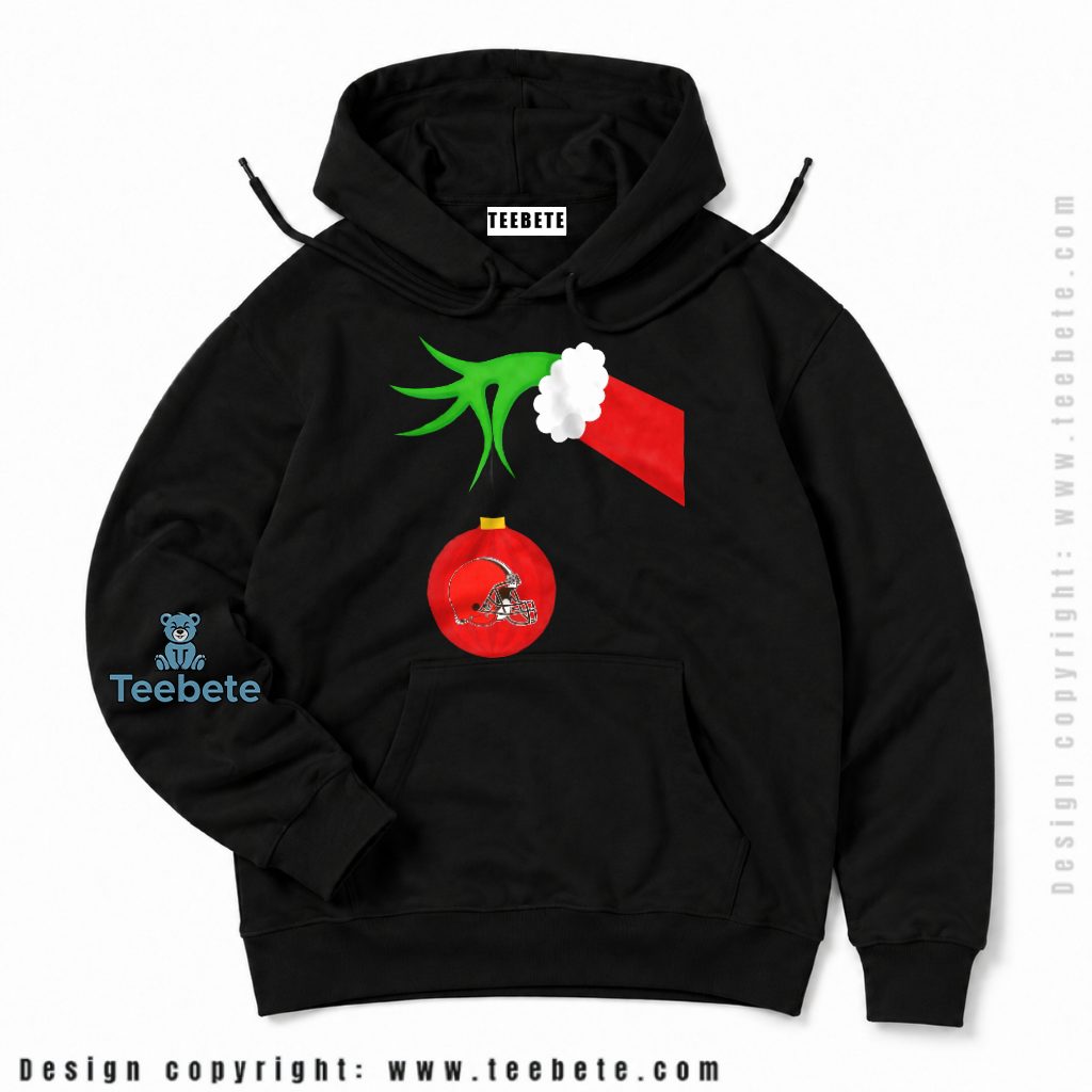 Cleveland Browns Grinch Hand Christmas Ornament Hoodie Cleveland Browns Grinch Hand Christmas Ornament Hoodie
