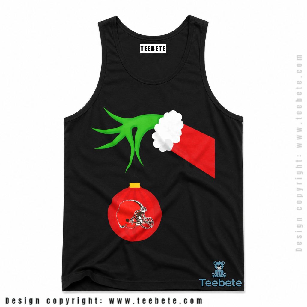 Cleveland Browns Grinch Hand Christmas Ornament Tanktop Cleveland Browns Grinch Hand Christmas Ornament Tanktop