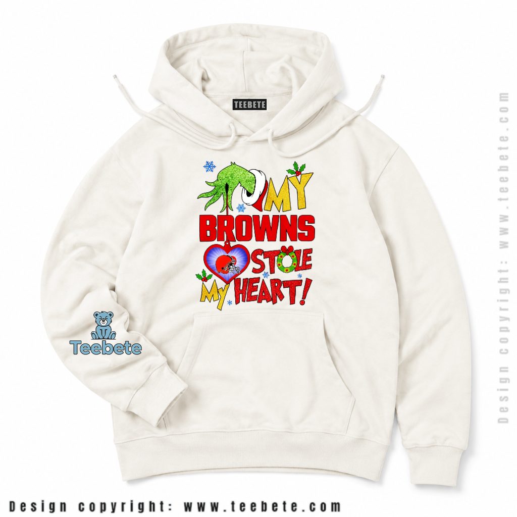 Cleveland Browns Grinch Stole My Heart Hoodie Cleveland Browns Grinch Stole My Heart Hoodie