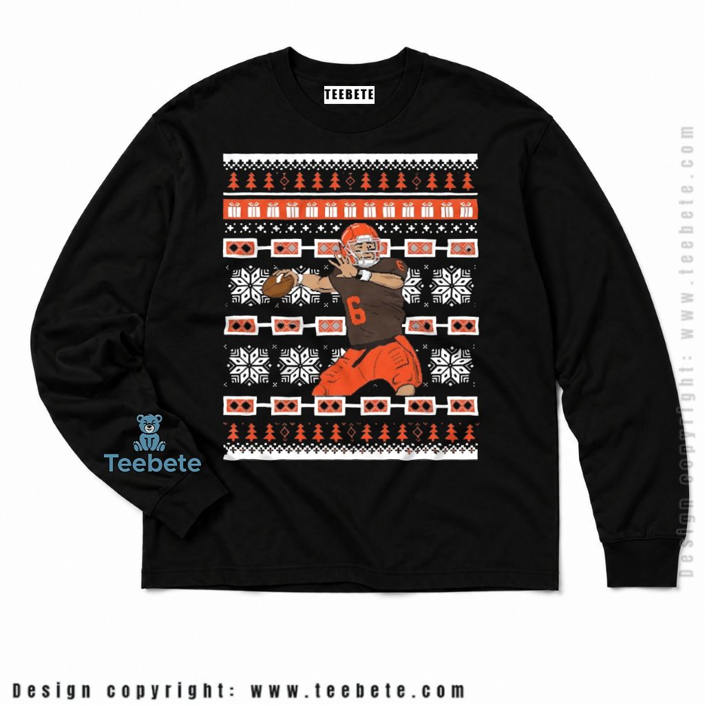 Cleveland Browns Quarterback Ugly Pattern Long Sleeve Cleveland Browns Quarterback Ugly Pattern Long Sleeve