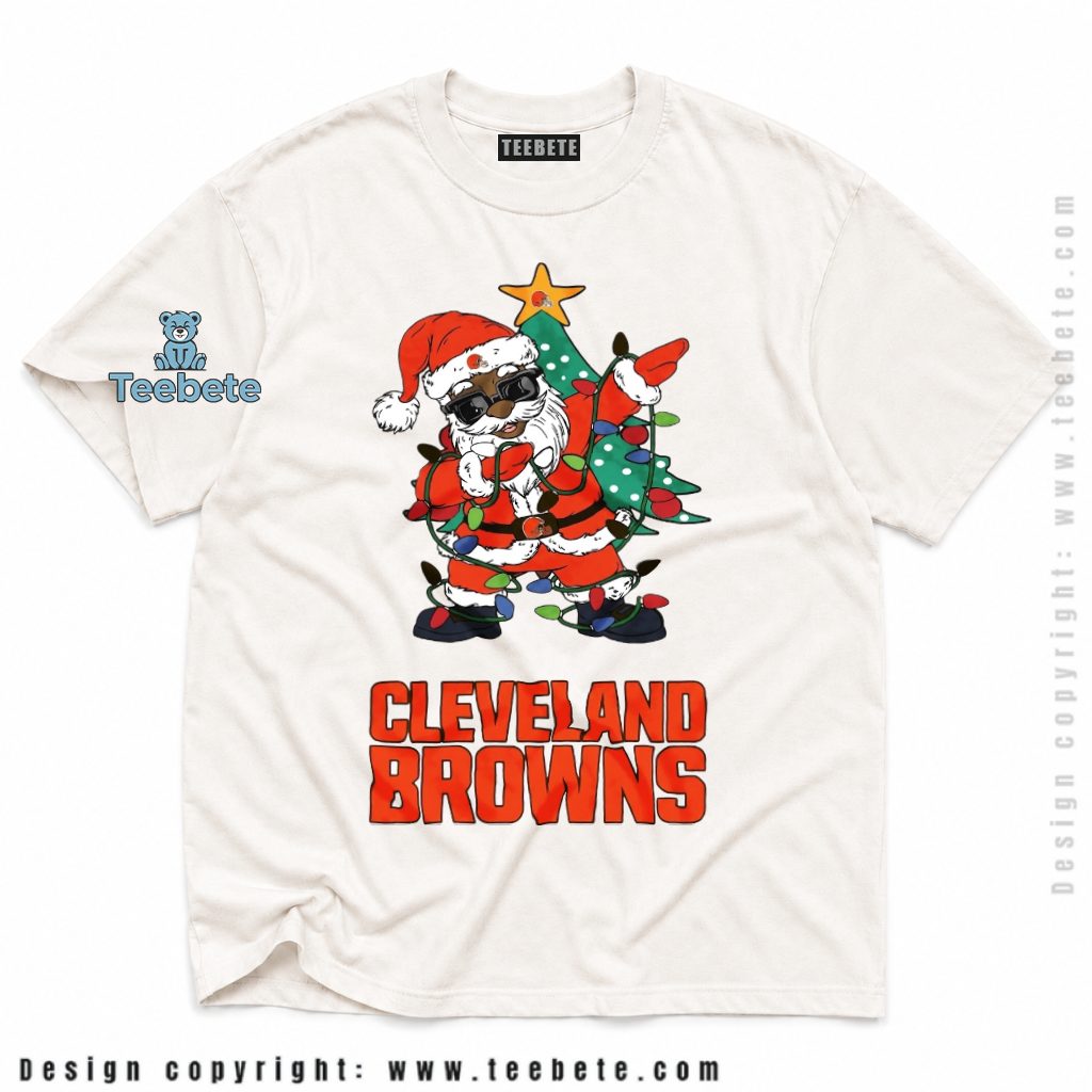 Cleveland Browns Santa Christmas Lights Shirt