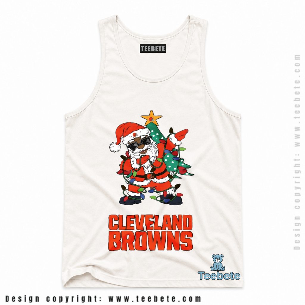 Cleveland Browns Santa Christmas Lights Tanktop Cleveland Browns Santa Christmas Lights Tanktop