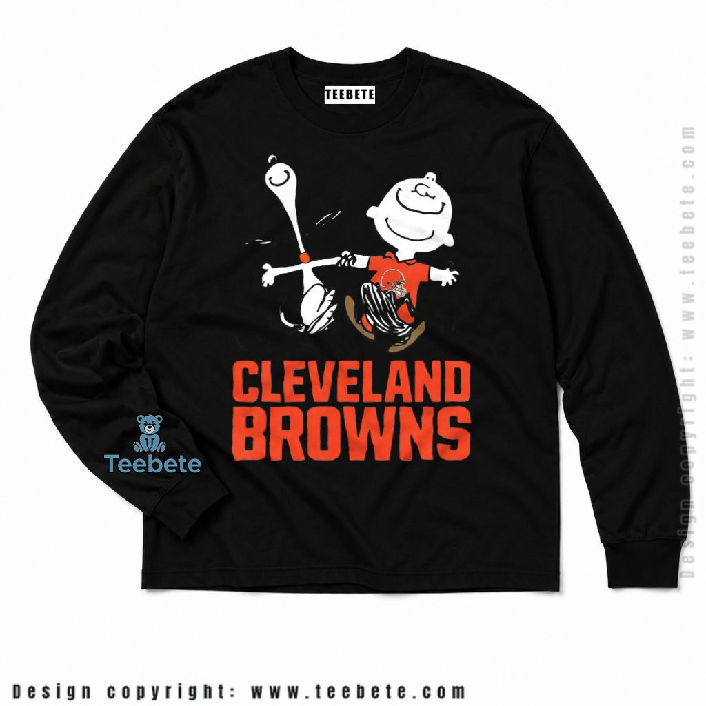 Cleveland Browns Snoopy And Charlie Brown Dancing Long Sleeve Cleveland Browns Snoopy And Charlie Brown Dancing Long Sleeve