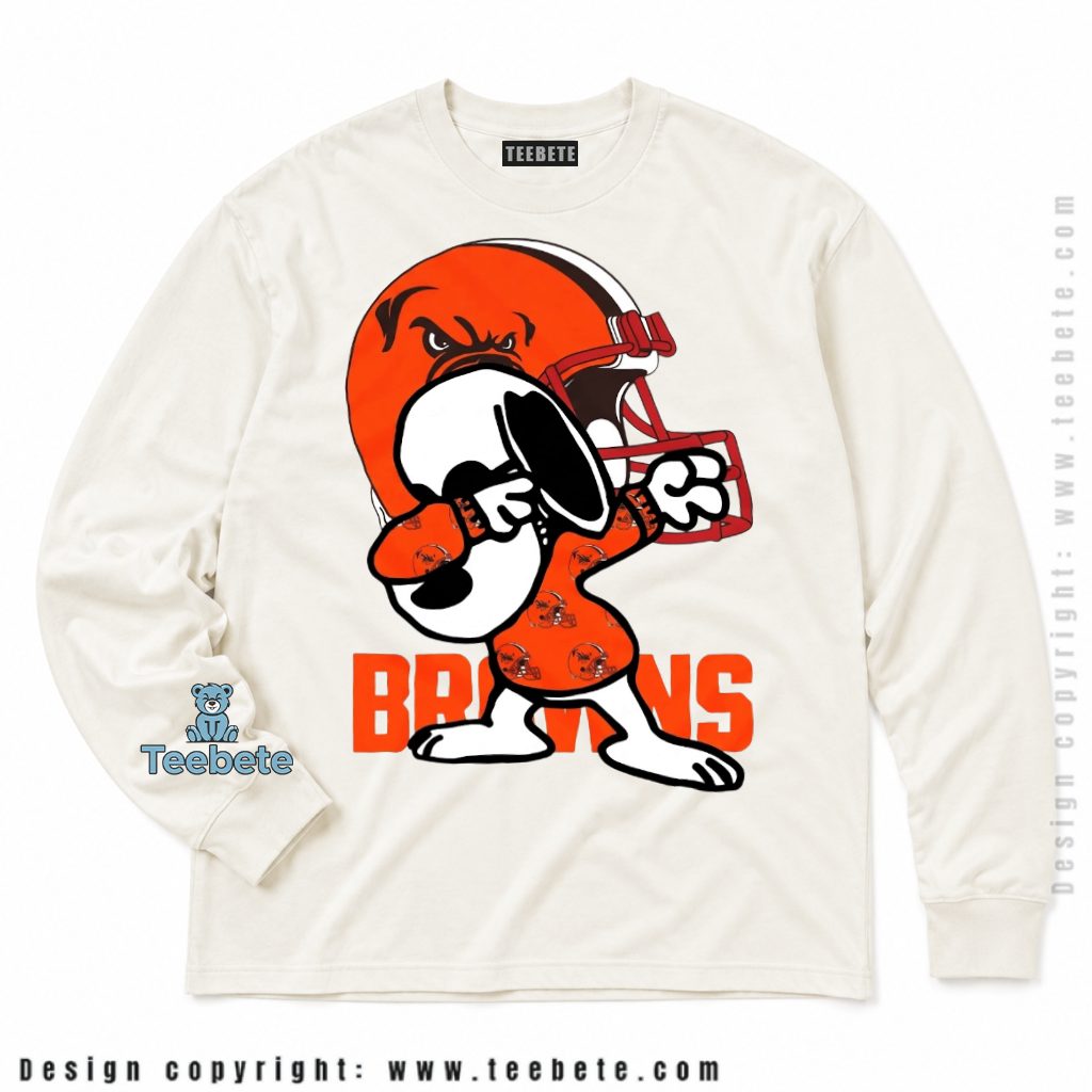 Cleveland Browns Snoopy Dabbing Helmet Long Sleeve Cleveland Browns Snoopy Dabbing Helmet Long Sleeve