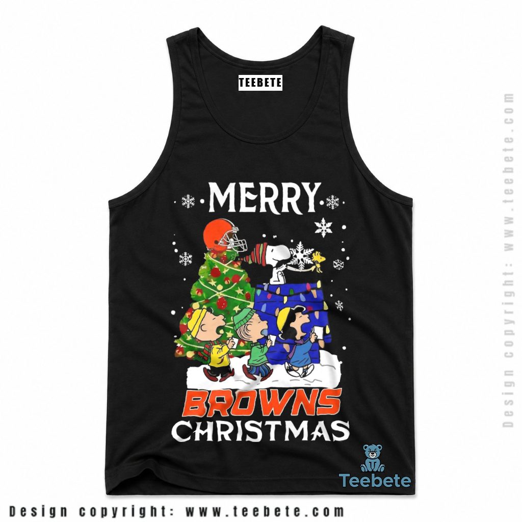Cleveland Browns Snoopy Doghouse Christmas Tanktop Cleveland Browns Snoopy Doghouse Christmas Tanktop