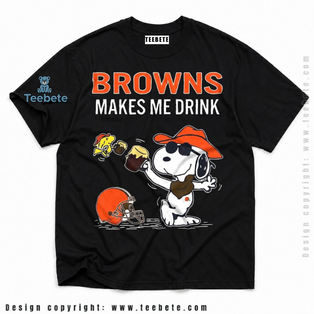 Cleveland Browns Snoopy Drinking Buddy Shirt