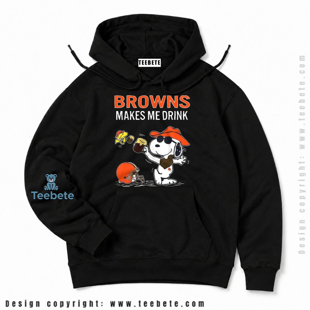 Cleveland Browns Snoopy Drinking Buddy Hoodie Cleveland Browns Snoopy Drinking Buddy Hoodie