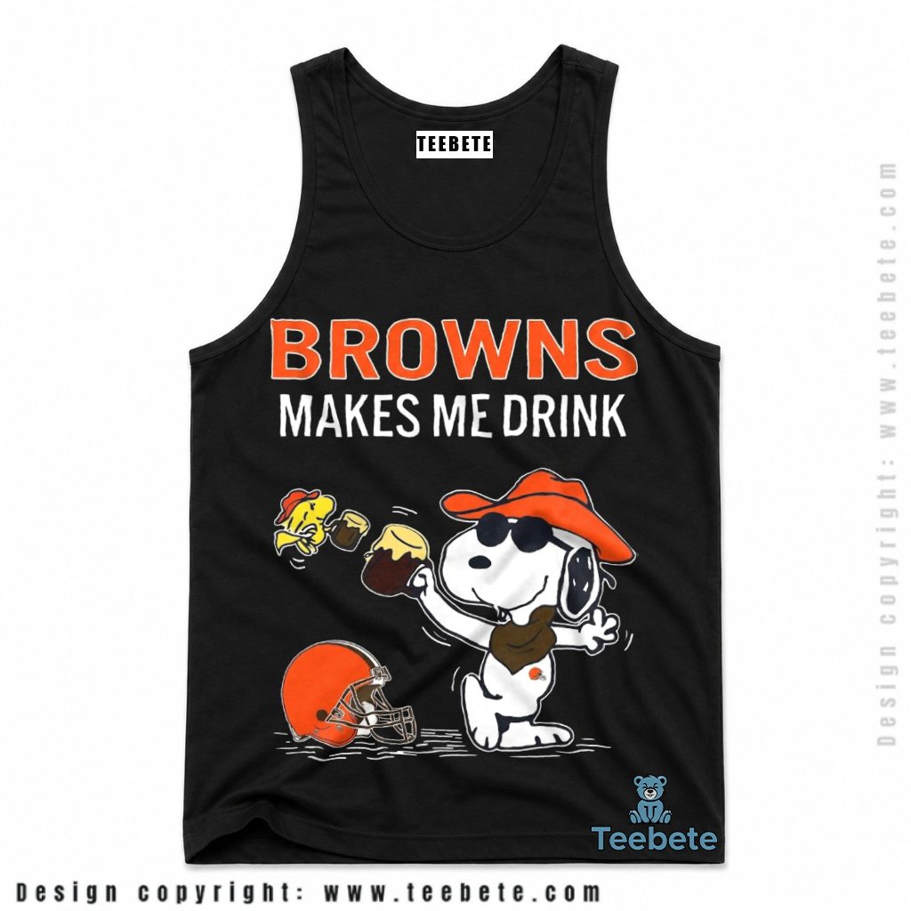 Cleveland Browns Snoopy Drinking Buddy Tanktop Cleveland Browns Snoopy Drinking Buddy Tanktop