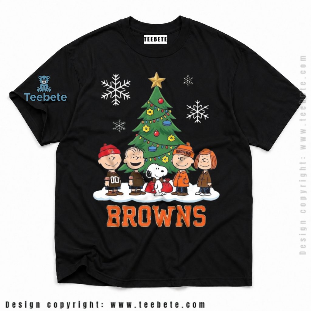 Cleveland Browns Snoopy Peanuts Christmas Tree Shirt