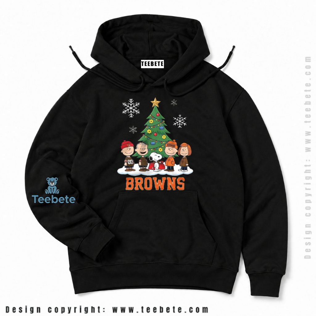 Cleveland Browns Snoopy Peanuts Christmas Tree Hoodie Cleveland Browns Snoopy Peanuts Christmas Tree Hoodie