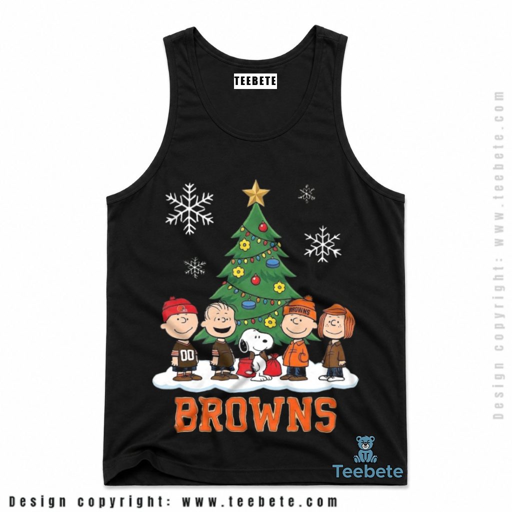 Cleveland Browns Snoopy Peanuts Christmas Tree Tanktop Cleveland Browns Snoopy Peanuts Christmas Tree Tanktop