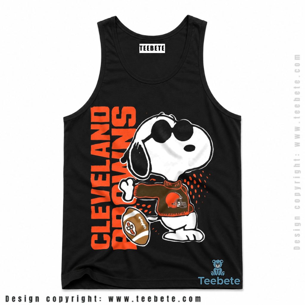 Cleveland Browns Snoopy Sunglasses Football Tanktop Cleveland Browns Snoopy Sunglasses Football Tanktop