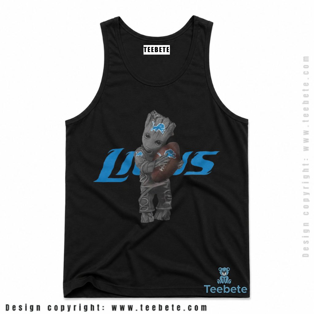 Detroit Lions Baby Groot Football Tanktop Detroit Lions Baby Groot Football Tanktop