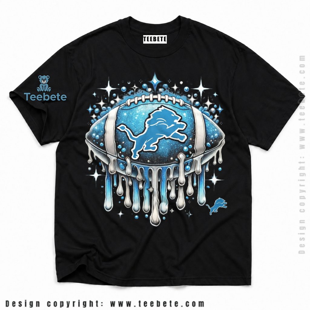 Detroit Lions Football Glitter Drip Shirt