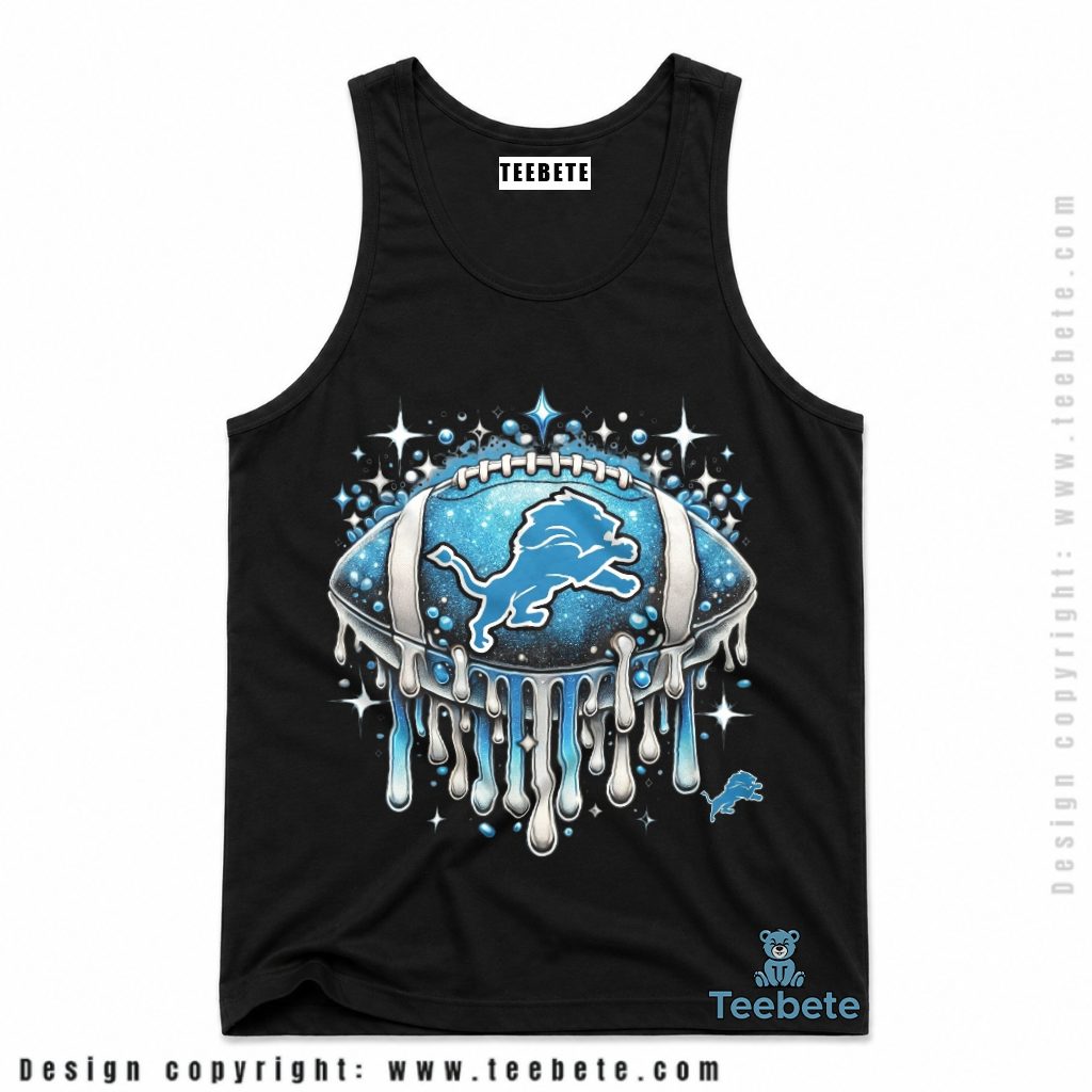 Detroit Lions Football Glitter Drip Tanktop Detroit Lions Football Glitter Drip Tanktop
