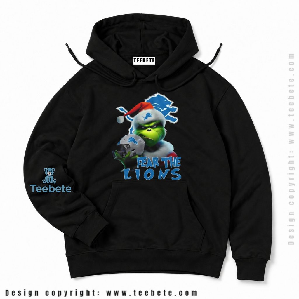 Detroit Lions Grinch Fear The Helmet Hoodie Detroit Lions Grinch Fear The Helmet Hoodie