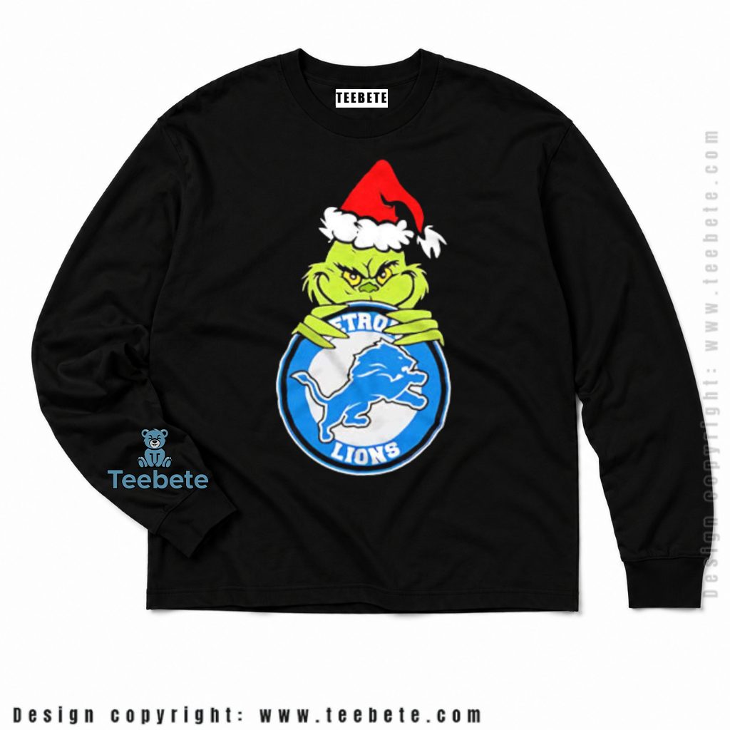 Detroit Lions Grinch Logo Christmas Long Sleeve Detroit Lions Grinch Logo Christmas Long Sleeve