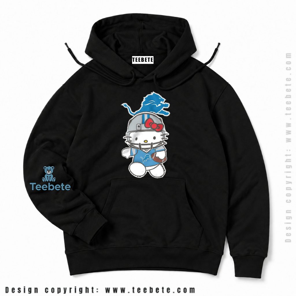 Detroit Lions Hello Kitty Football Helmet Hoodie Detroit Lions Hello Kitty Football Helmet Hoodie