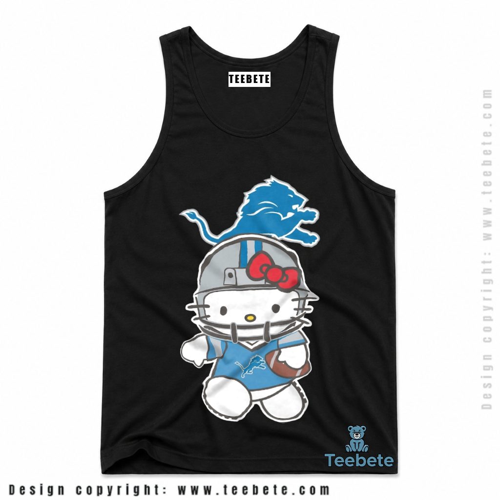 Detroit Lions Hello Kitty Football Helmet Tanktop Detroit Lions Hello Kitty Football Helmet Tanktop