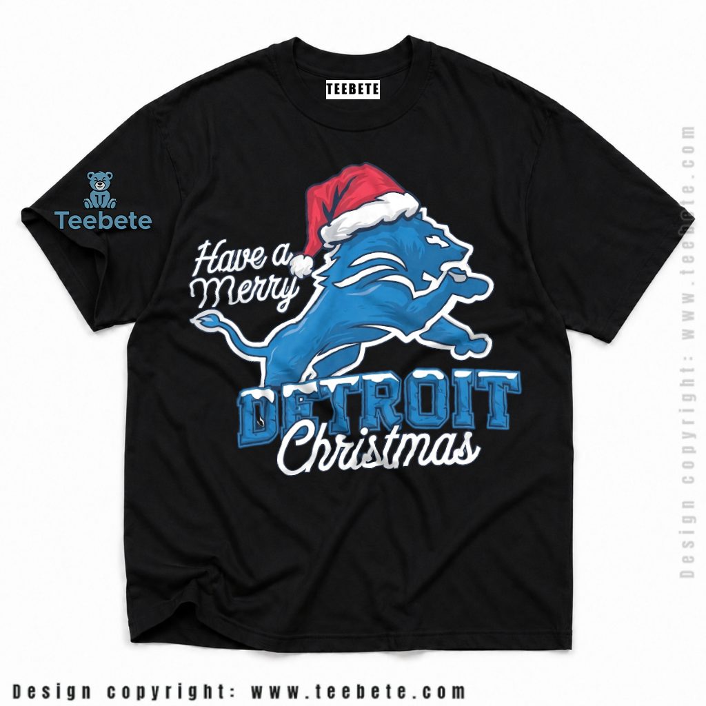 Detroit Lions Merry Christmas Logo Shirt