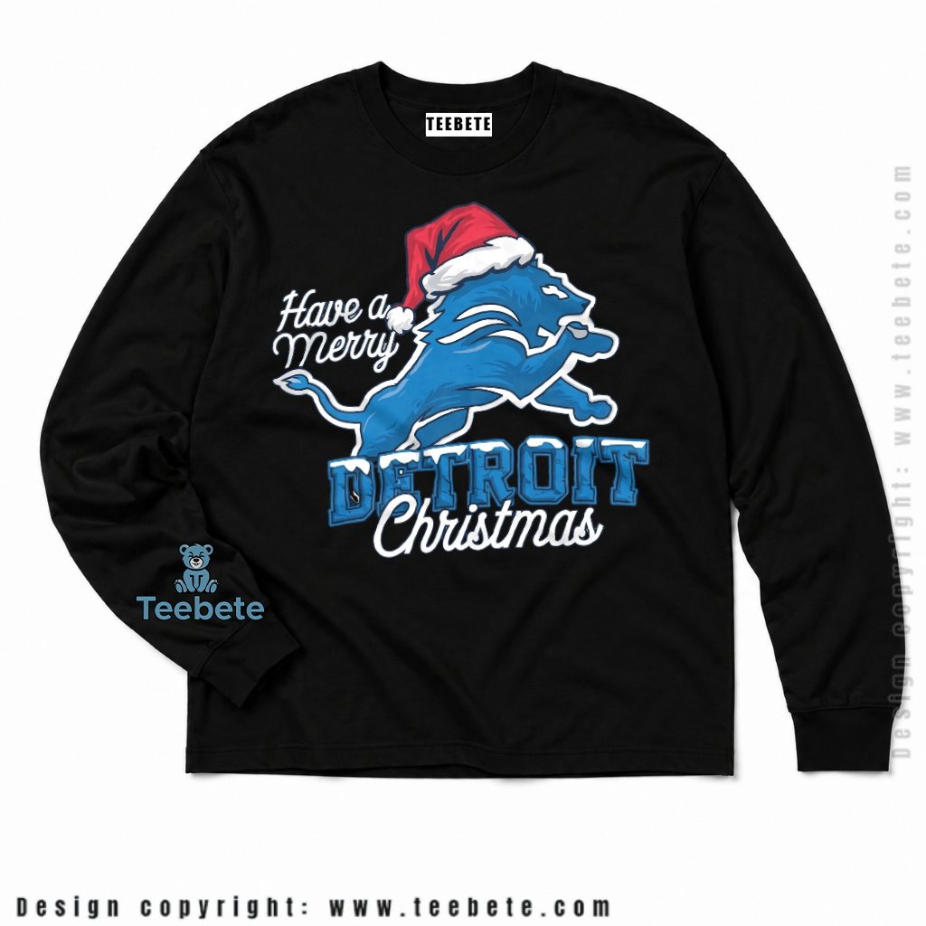 Detroit Lions Merry Christmas Logo Long Sleeve Detroit Lions Merry Christmas Logo Long Sleeve