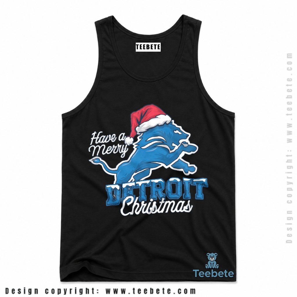 Detroit Lions Merry Christmas Logo Tanktop Detroit Lions Merry Christmas Logo Tanktop