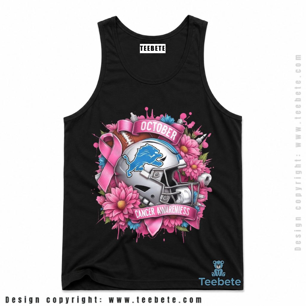 Detroit Lions October Cancer Awareness Tanktop Detroit Lions October Cancer Awareness Tanktop