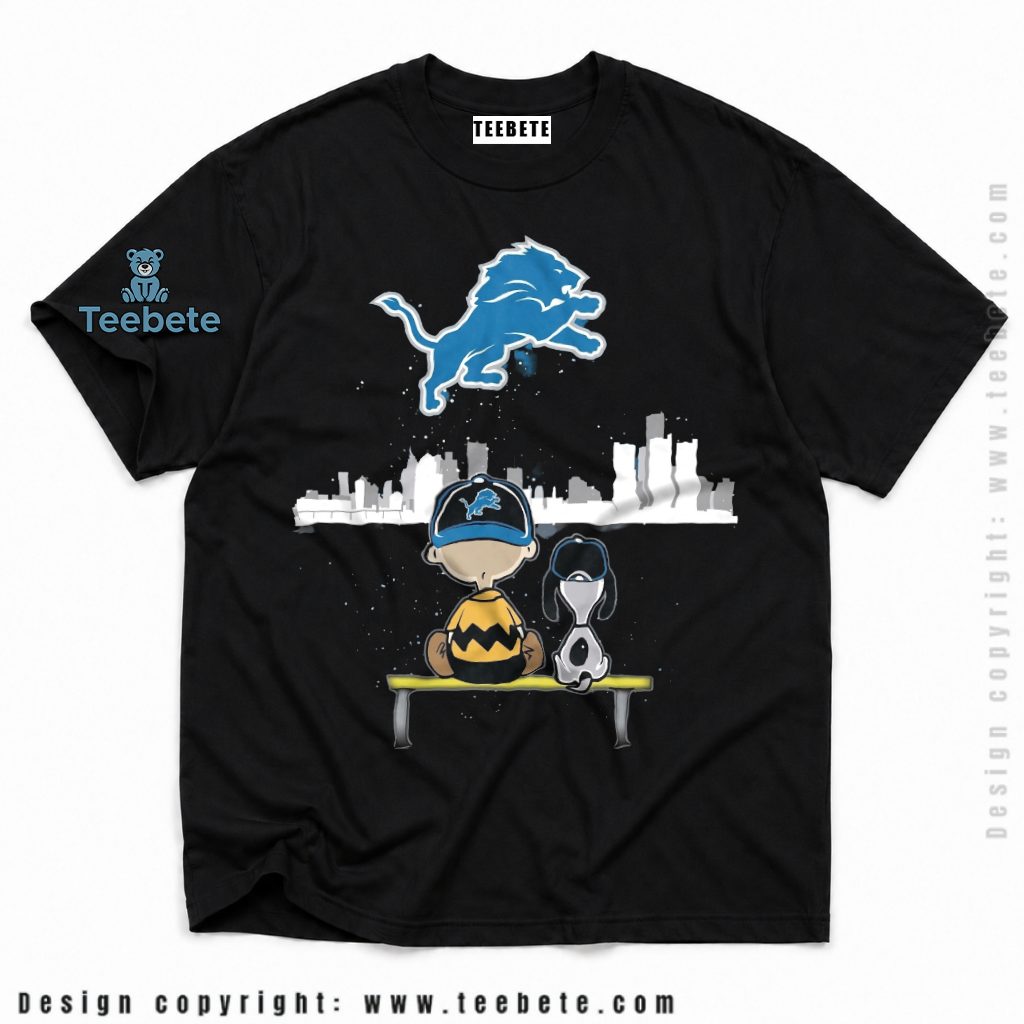 Detroit Lions Peanuts Skyline Night Shirt