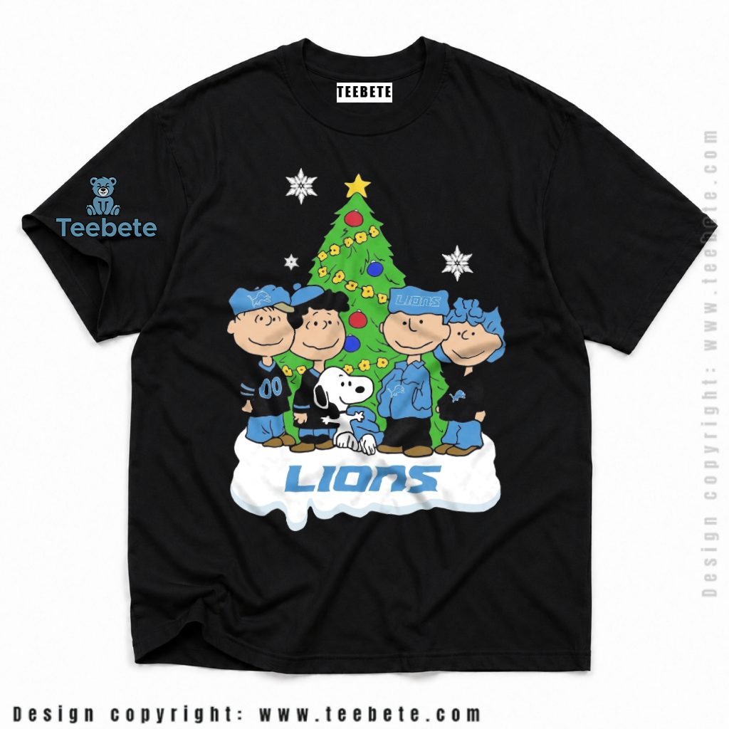 Detroit Lions Peanuts Snoopy Christmas Shirt
