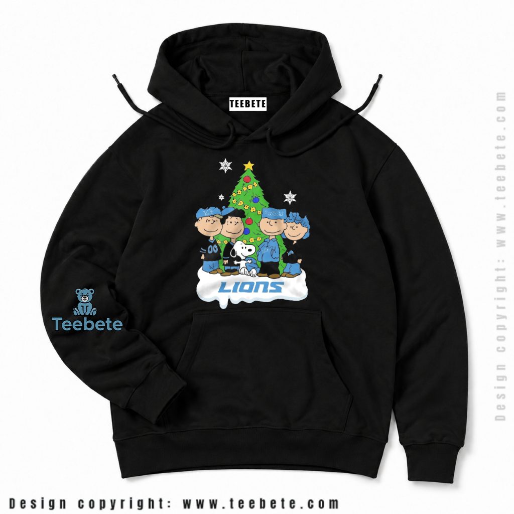 Detroit Lions Peanuts Snoopy Christmas Hoodie Detroit Lions Peanuts Snoopy Christmas Hoodie
