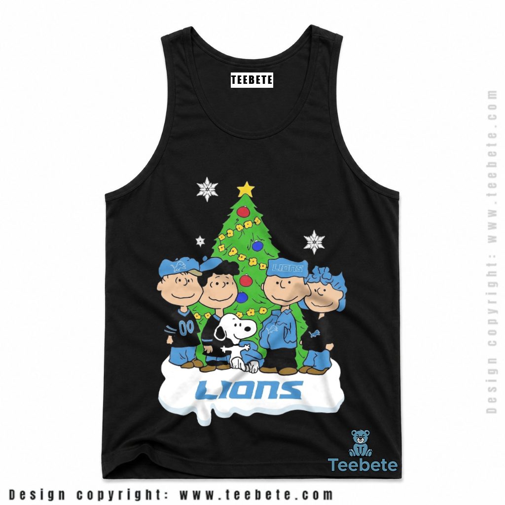 Detroit Lions Peanuts Snoopy Christmas Tanktop Detroit Lions Peanuts Snoopy Christmas Tanktop