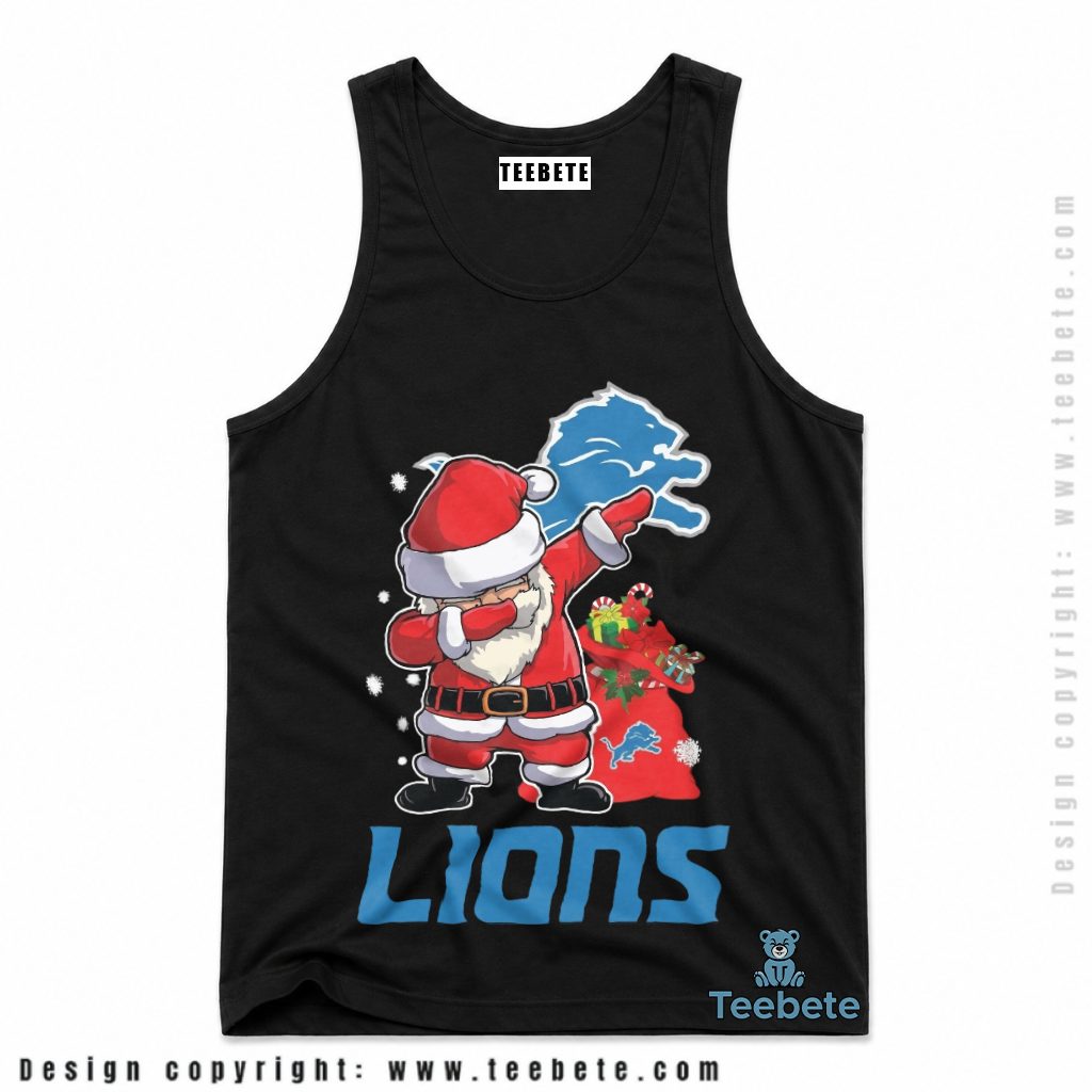 Detroit Lions Santa Dabbing Christmas Tanktop Detroit Lions Santa Dabbing Christmas Tanktop