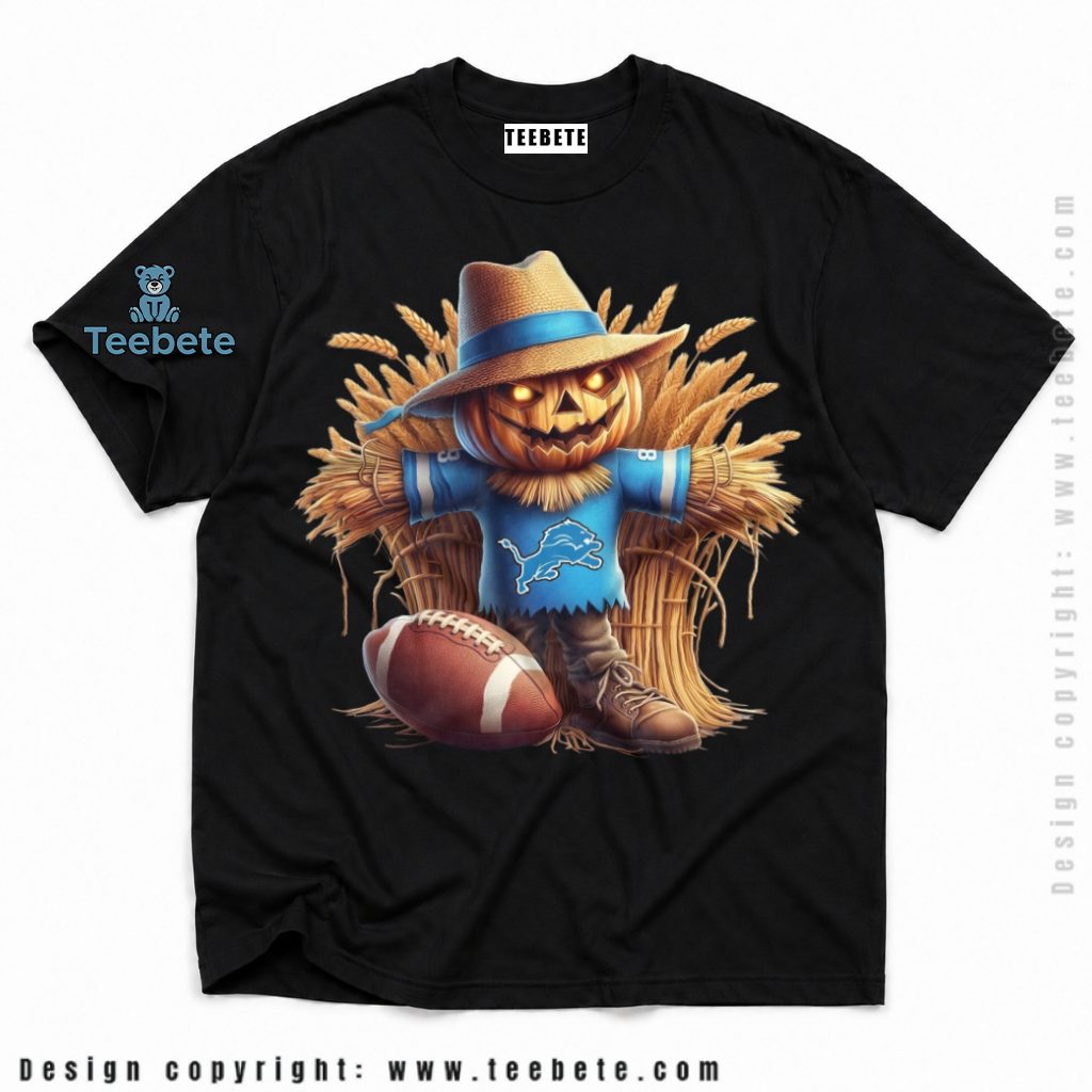 Detroit Lions Scarecrow Pumpkin Halloween Shirt
