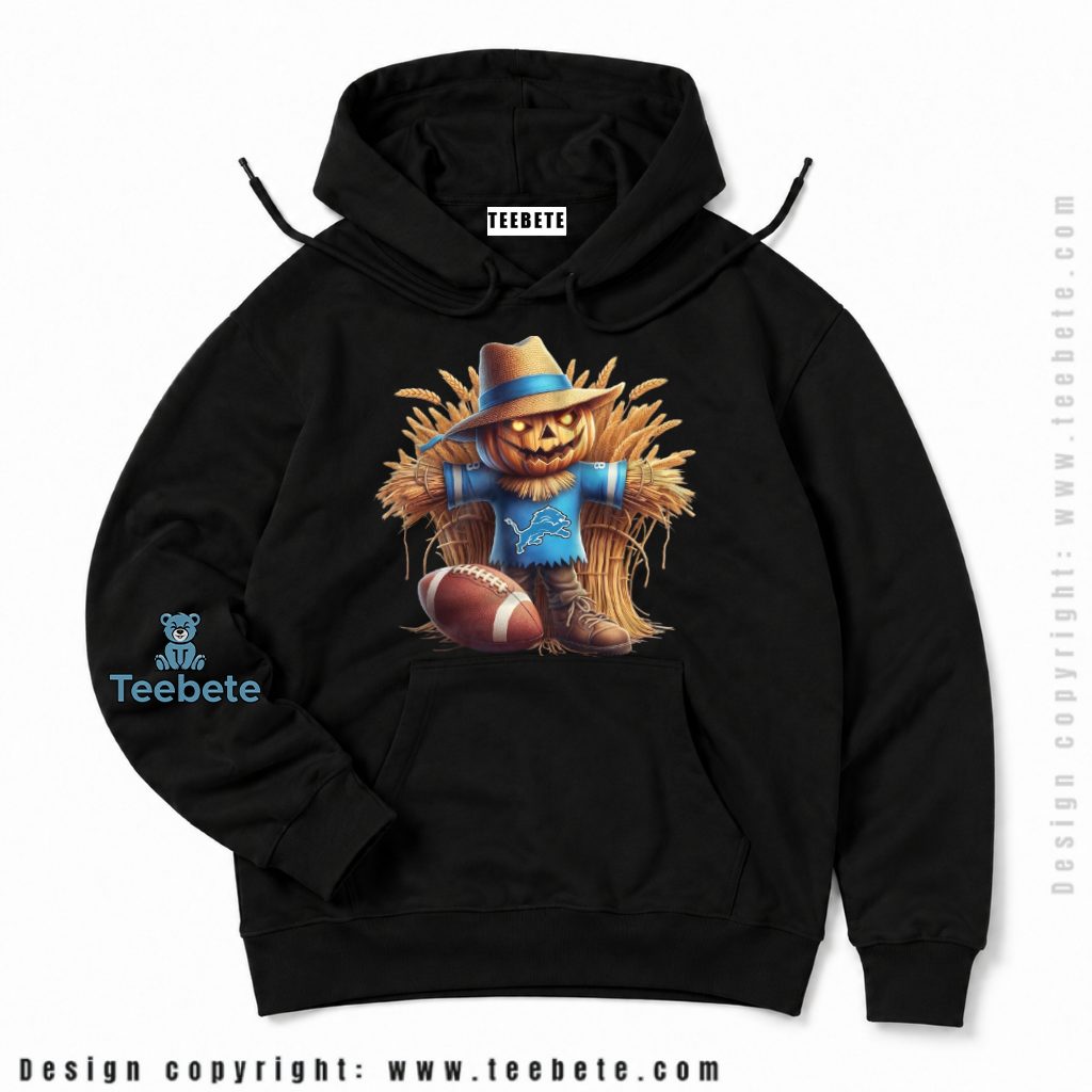 Detroit Lions Scarecrow Pumpkin Halloween Hoodie Detroit Lions Scarecrow Pumpkin Halloween Hoodie