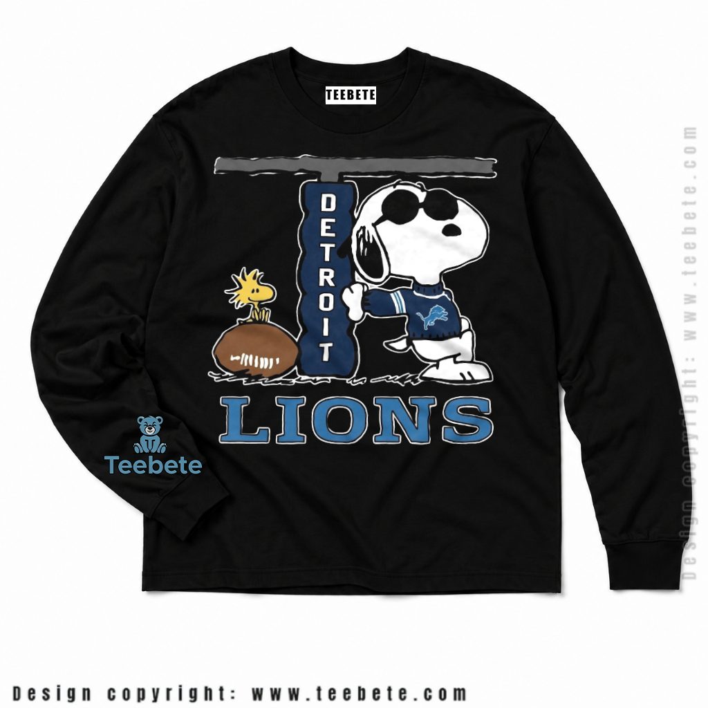 Detroit Lions Snoopy Cool Football Long Sleeve Detroit Lions Snoopy Cool Football Long Sleeve