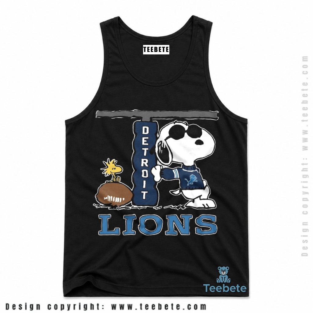 Detroit Lions Snoopy Cool Football Tanktop Detroit Lions Snoopy Cool Football Tanktop