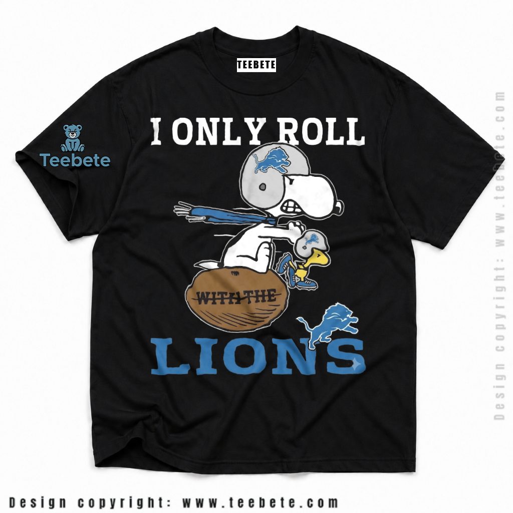 Detroit Lions Snoopy Football Roll Shirt